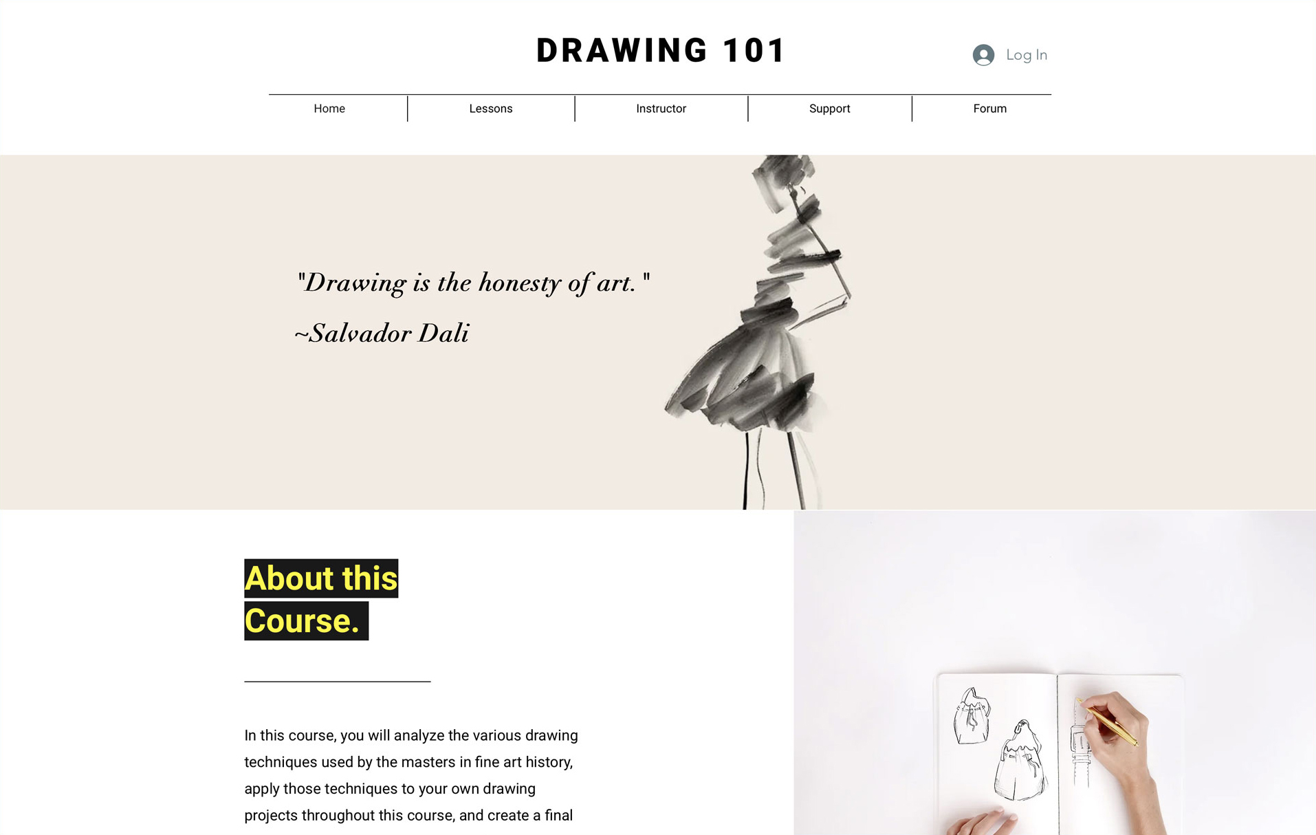 Wix Drawing 101 eLearning Course Image